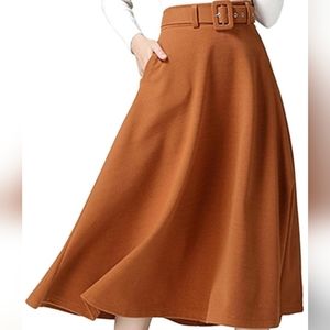 EUC Midi Belted Skirt